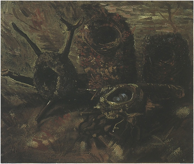 Vincent van Gogh Naturaleza muerta con nidos de pájaro Painting Vincent van Gogh's Naturaleza muerta con nidos de pájaro Painting
