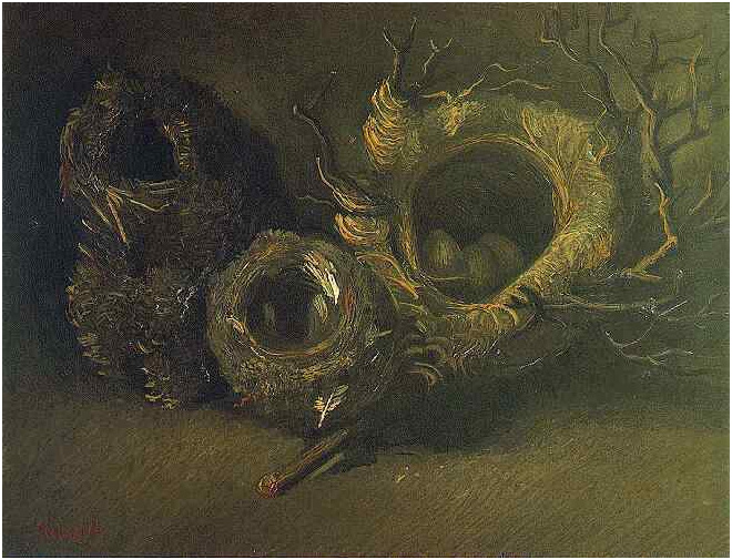 Vincent van Gogh Still Life with Three Birds' Nests Painting Vincent van Gogh's Still Life with Three Birds' Nests Painting