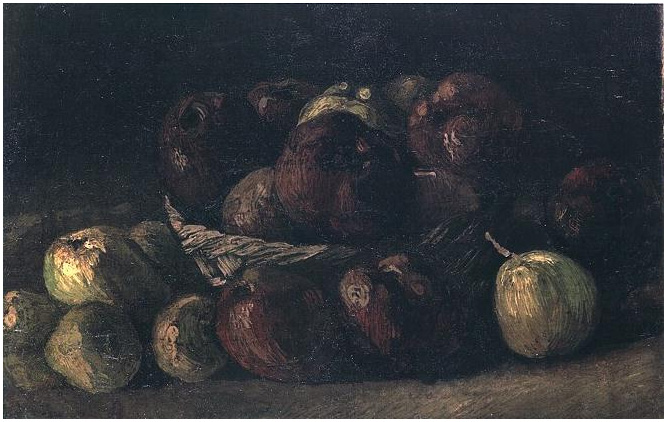 Vincent van Gogh Naturaleza muerta con una cesta de manzanas Painting Vincent van Gogh's Naturaleza muerta con una cesta de manzanas Painting