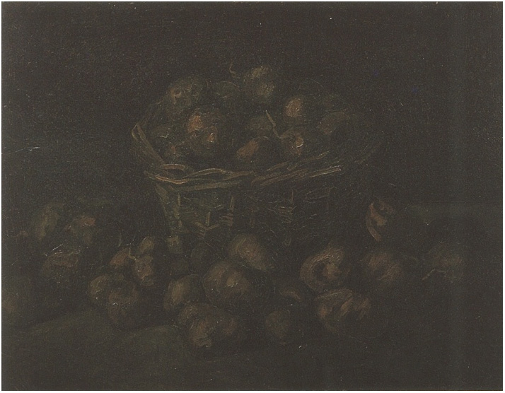 Vincent van Gogh Basket of Potatoes Painting Vincent van Gogh's Basket of Potatoes Painting