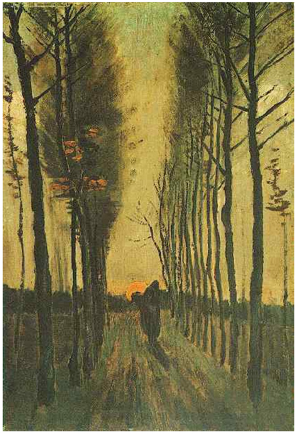 Vincent van Gogh Avenida de los álamos al atardecer Painting Vincent van Gogh's Avenida de los álamos al atardecer Painting