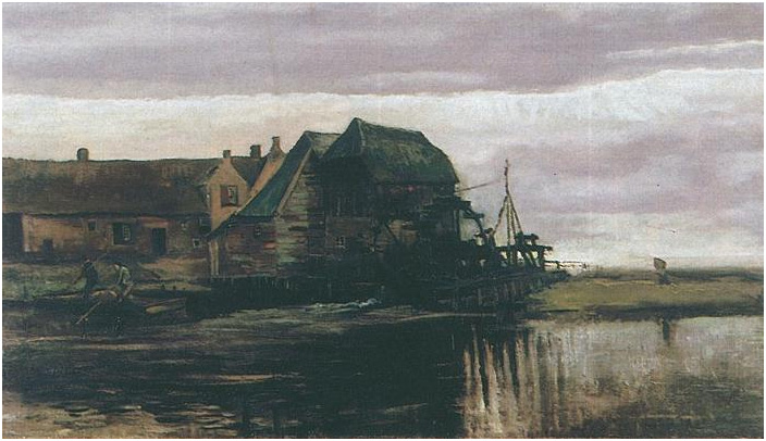 Vincent van Gogh Water Mill at Gennep Painting Vincent van Gogh's Water Mill at Gennep Painting