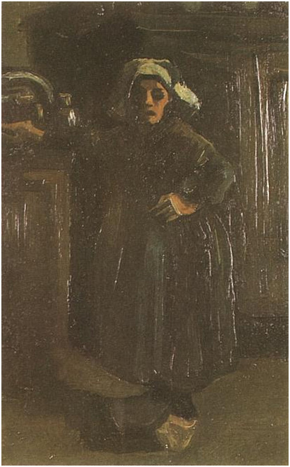 Vincent van Gogh Peasant Woman Standing Indoors Painting Vincent van Gogh's Peasant Woman Standing Indoors Painting
