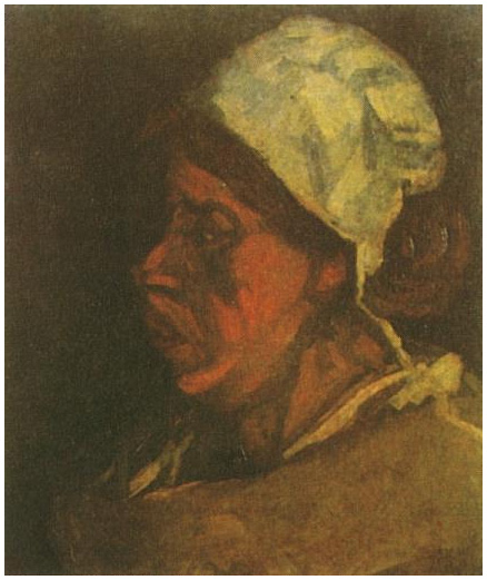 Vincent van Gogh Cabeza de una mujer campesina con gorra blanca Painting Vincent van Gogh's Cabeza de una mujer campesina con gorra blanca Painting