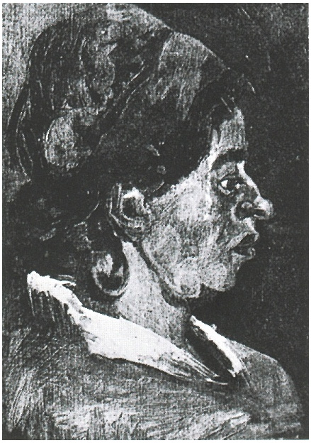 Vincent van Gogh Cabeza de una mujer campesina con gorra oscura Painting Vincent van Gogh's Cabeza de una mujer campesina con gorra oscura Painting