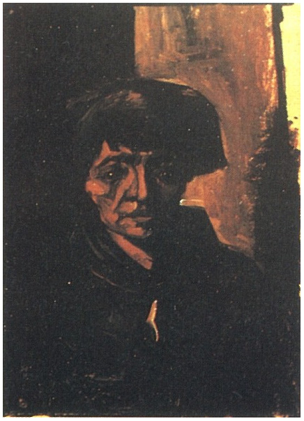 Vincent van Gogh Cabeza de una mujer campesina con gorra oscura Painting Vincent van Gogh's Cabeza de una mujer campesina con gorra oscura Painting