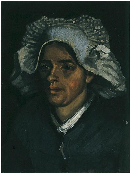 Vincent van Gogh Cabeza de una mujer campesina con gorra blanca Painting Vincent van Gogh's Cabeza de una mujer campesina con gorra blanca Painting