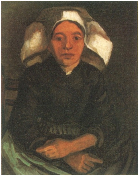 Vincent van Gogh Mujer campesina, sentada con gorra blanca Painting Vincent van Gogh's Mujer campesina, sentada con gorra blanca Painting