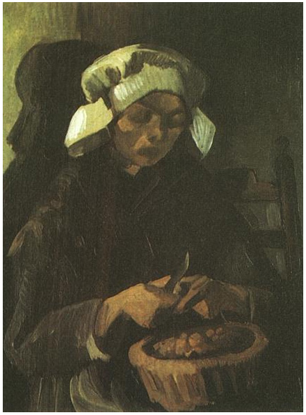 Vincent van Gogh Mujer campesina peleando papas Painting Vincent van Gogh's Mujer campesina peleando papas Painting