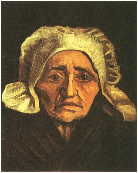 Vincent van Gogh Cabeza de una mujer campesina vieja con gorra blanca Painting Vincent van Gogh's Cabeza de una mujer campesina vieja con gorra blanca Painting