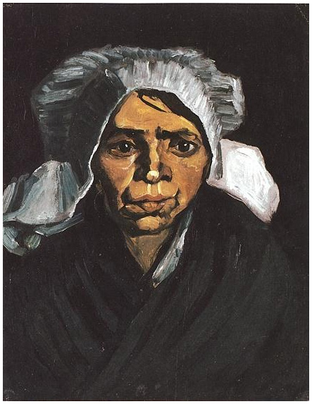 Vincent van Gogh Cabeza de una mujer campesina con gorra blanca Painting Vincent van Gogh's Cabeza de una mujer campesina con gorra blanca Painting