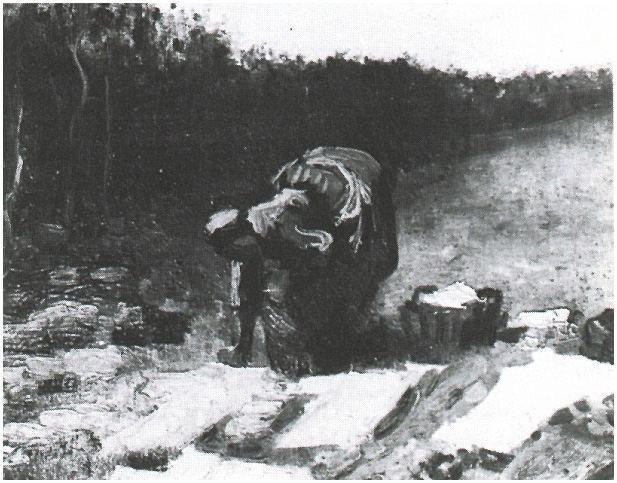 Vincent van Gogh Mujer campesina lavando Painting Vincent van Gogh's Mujer campesina lavando Painting
