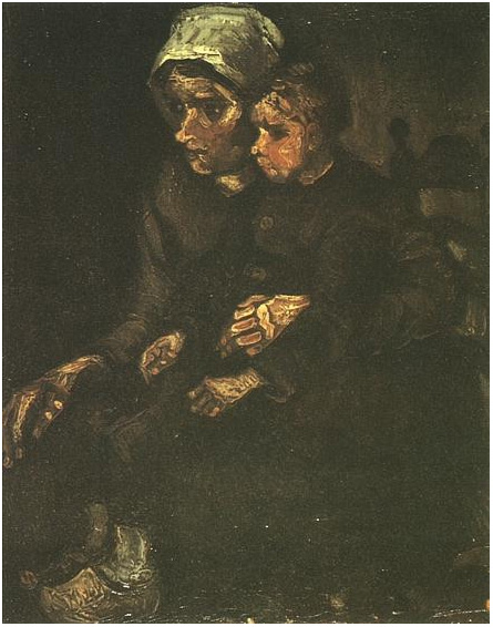 Vincent van Gogh Mujer campesina con hijo en su regazo Painting Vincent van Gogh's Mujer campesina con hijo en su regazo Painting