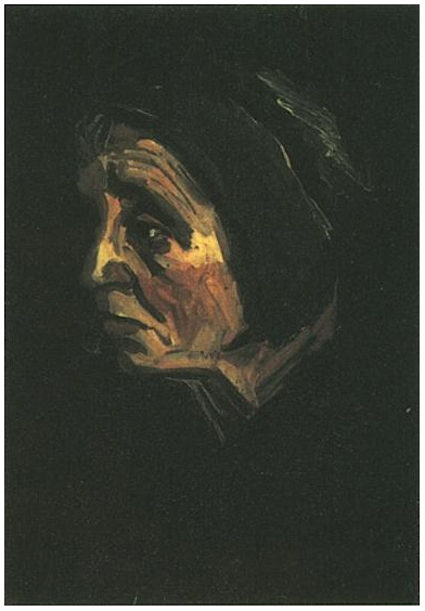 Vincent van Gogh Cabeza de una mujer campesina con gorra oscura Painting Vincent van Gogh's Cabeza de una mujer campesina con gorra oscura Painting