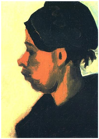 Vincent van Gogh Head of a Peasant Woman with Dark Cap Painting Vincent van Gogh's Head of a Peasant Woman with Dark Cap Painting
