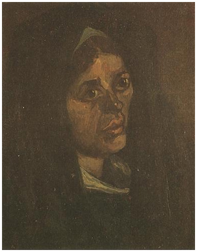 Vincent van Gogh's Head of a Peasant Woman in a Green Shawl Painting
