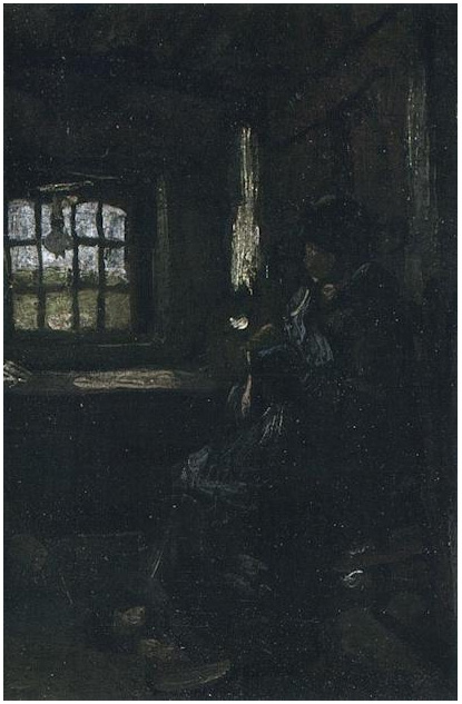 Vincent van Gogh Mujer campesina zurciendo calcetas Painting Vincent van Gogh's Mujer campesina zurciendo calcetas Painting