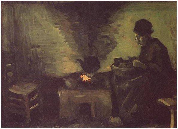 Vincent van Gogh Mujer campesina junto a la chimenea Painting Vincent van Gogh's Mujer campesina junto a la chimenea Painting