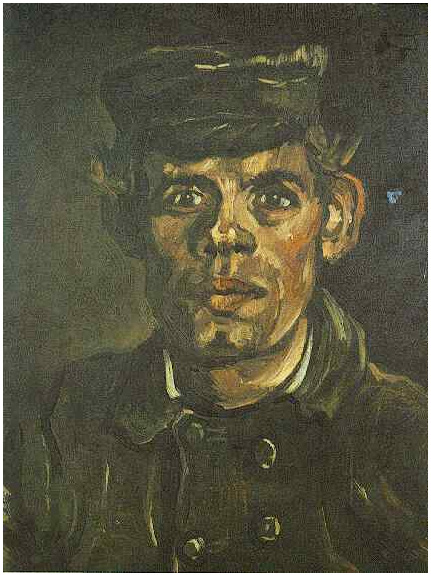 Vincent van Gogh Cabeza de un campesino joven en una gorra de plato Painting Vincent van Gogh's Cabeza de un campesino joven en una gorra de plato Painting