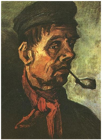 Vincent van Gogh Cabeza de un campesino con una pipa Painting Vincent van Gogh's Cabeza de un campesino con una pipa Painting