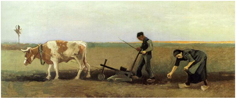 Vincent van Gogh Siembra de papas Painting Vincent van Gogh's Siembra de papas Painting