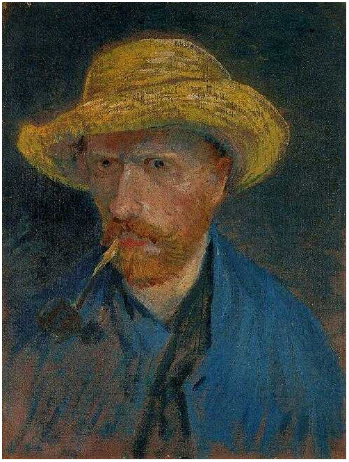 Vincent van Gogh Self-Portrait with Straw Hat and Pipe Painting Vincent van Gogh's Self-Portrait with Straw Hat and Pipe Painting