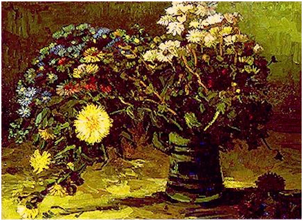 Vincent van Gogh Jarrón con margaritas Painting Vincent van Gogh's Jarrón con margaritas Painting