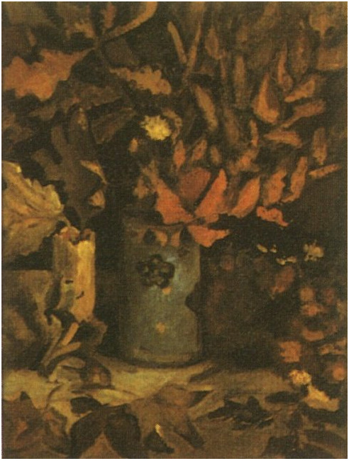 Vincent van Gogh Jarrón con hojas muertas Painting Vincent van Gogh's Jarrón con hojas muertas Painting