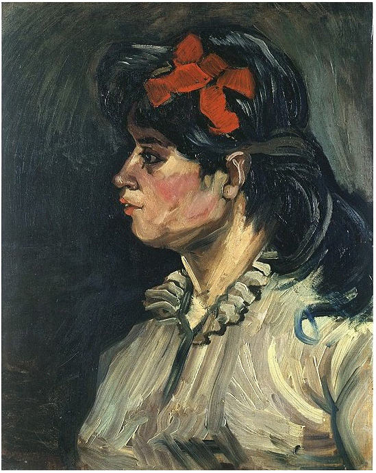 Vincent van Gogh Retrato de una mujer con cinta roja Painting Vincent van Gogh's Retrato de una mujer con cinta roja Painting