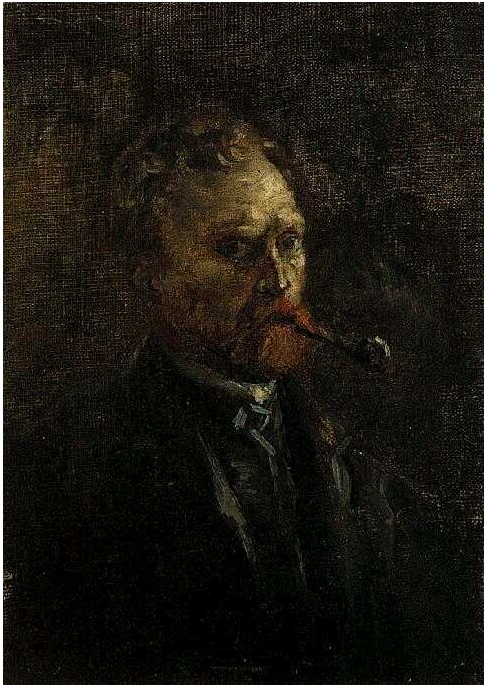 Vincent van Gogh Autorretrato con pipa Painting Vincent van Gogh's Autorretrato con pipa Painting