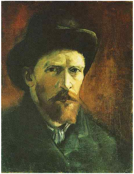 Vincent van Gogh Autorretrato con sombrero de fieltro oscuro Painting Vincent van Gogh's Autorretrato con sombrero de fieltro oscuro Painting