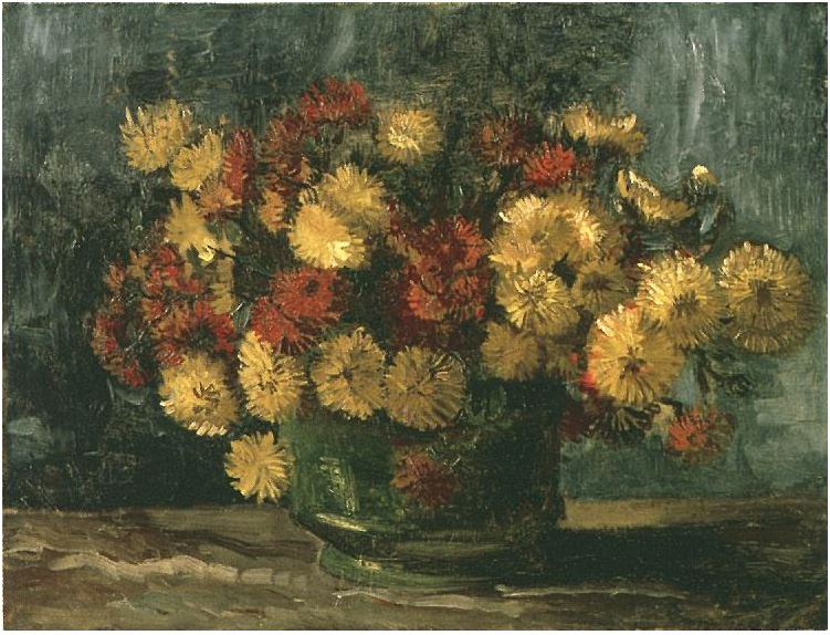 Vincent van Gogh Cuenco con los crisantemos Painting Vincent van Gogh's Cuenco con los crisantemos Painting