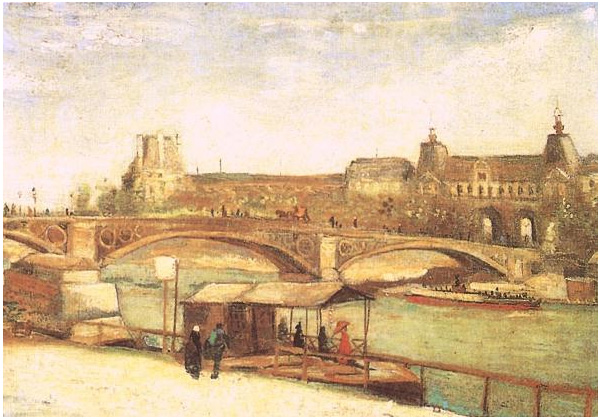 Vincent van Gogh El Pont du Carrousel y el Louvre Painting Vincent van Gogh's El Pont du Carrousel y el Louvre Painting