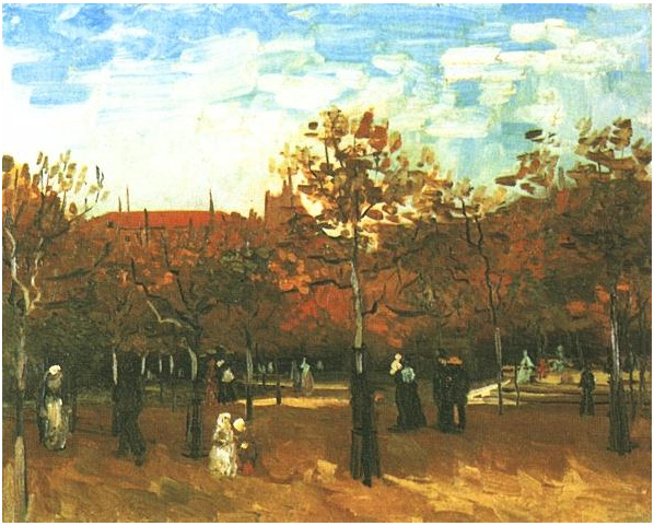 Vincent van Gogh Bois de Boulogne con la gente que camina Painting Vincent van Gogh's Bois de Boulogne con la gente que camina Painting