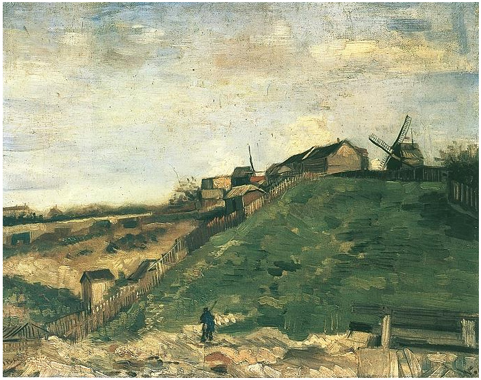 Vincent van Gogh Montmartre: Cantera, los molinos Painting Vincent van Gogh's Montmartre: Cantera, los molinos Painting