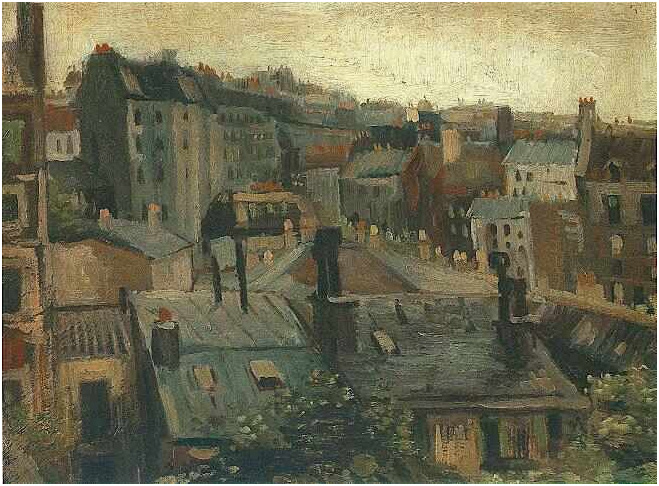 Vincent van Gogh View of Roofs and Backs of Houses Painting Vincent van Gogh's View of Roofs and Backs of Houses Painting