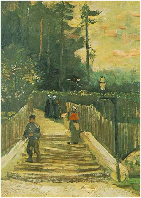 Vincent van Gogh Sendero inclinado en Montmartre Painting Vincent van Gogh's Sendero inclinado en Montmartre Painting