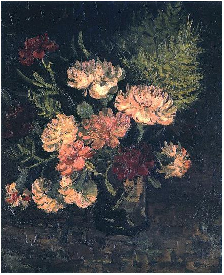 Vincent van Gogh Jarrón con claveles Painting Vincent van Gogh's Jarrón con claveles Painting