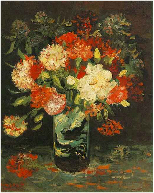 Vincent van Gogh Jarrón con claveles Painting Vincent van Gogh's Jarrón con claveles Painting
