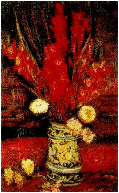 Vincent van Gogh Vase with Red Gladioli Painting Vincent van Gogh's Vase with Red Gladioli Painting