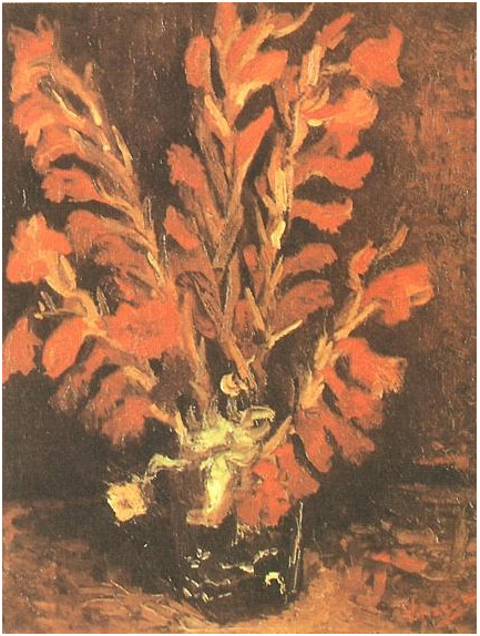 Vincent van Gogh Florero con gladiolos rojos Painting Vincent van Gogh's Florero con gladiolos rojos Painting