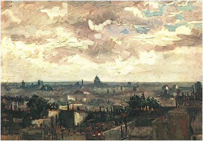 Vincent van Gogh Vista de los techos de París Painting Vincent van Gogh's Vista de los techos de París Painting