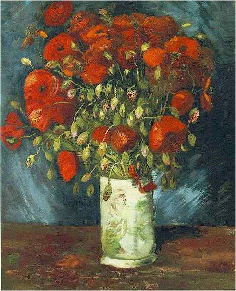 Vincent van Gogh Jarrón con amapolas rojas Painting Vincent van Gogh's Jarrón con amapolas rojas Painting
