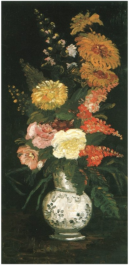 Vincent van Gogh Florero con ásteres, salvia y otras flores Painting Vincent van Gogh's Florero con ásteres, salvia y otras flores Painting