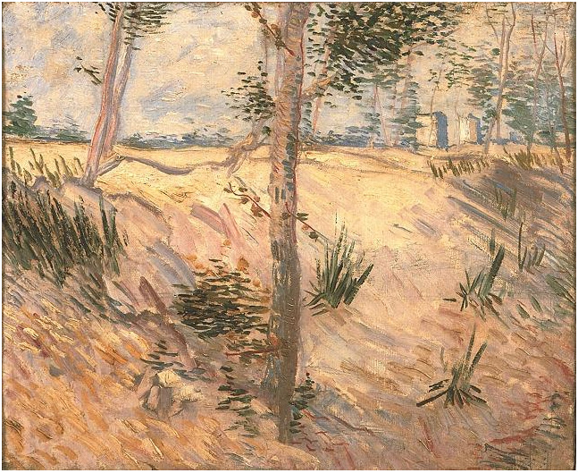 Vincent van Gogh Árboles en un campo en un día de sol Painting Vincent van Gogh's Árboles en un campo en un día de sol Painting