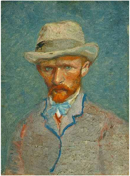 Vincent van Gogh Autorretrato con sombrero de fieltro gris Painting Vincent van Gogh's Autorretrato con sombrero de fieltro gris Painting