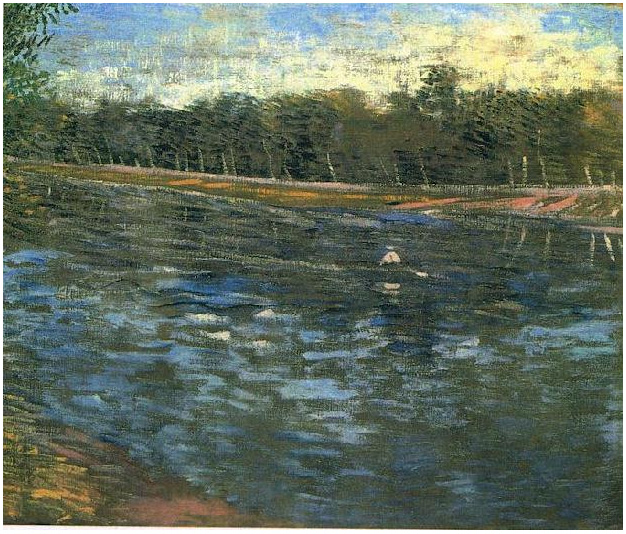 Vincent van Gogh El Sena con un bote de remos Painting Vincent van Gogh's El Sena con un bote de remos Painting