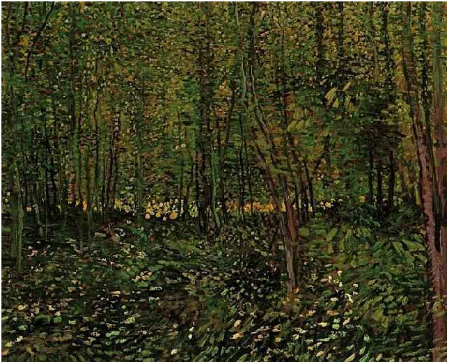 Vincent van Gogh Árboles y maleza Painting Vincent van Gogh's Árboles y maleza Painting