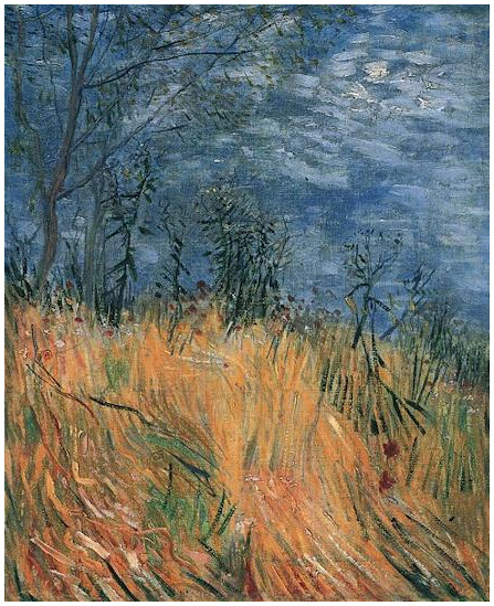 Vincent van Gogh Borde de un campo de trigo con amapolas Painting Vincent van Gogh's Borde de un campo de trigo con amapolas Painting
