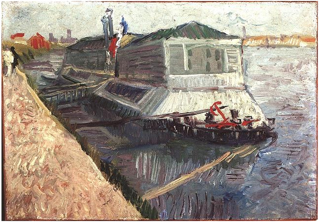 Vincent van Gogh Bathing Float on the Seine at Asnieres Painting Vincent van Gogh's Bathing Float on the Seine at Asnieres Painting